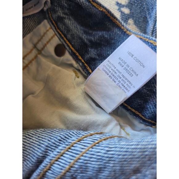 Pacsun High Rise Straight Jeans 24 Womens Bleached Design Raw Hem Button Fly - Picture 8 of 8